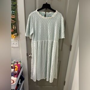 Sweet Salt White/Blue Eyelet Lace Dress XXL
